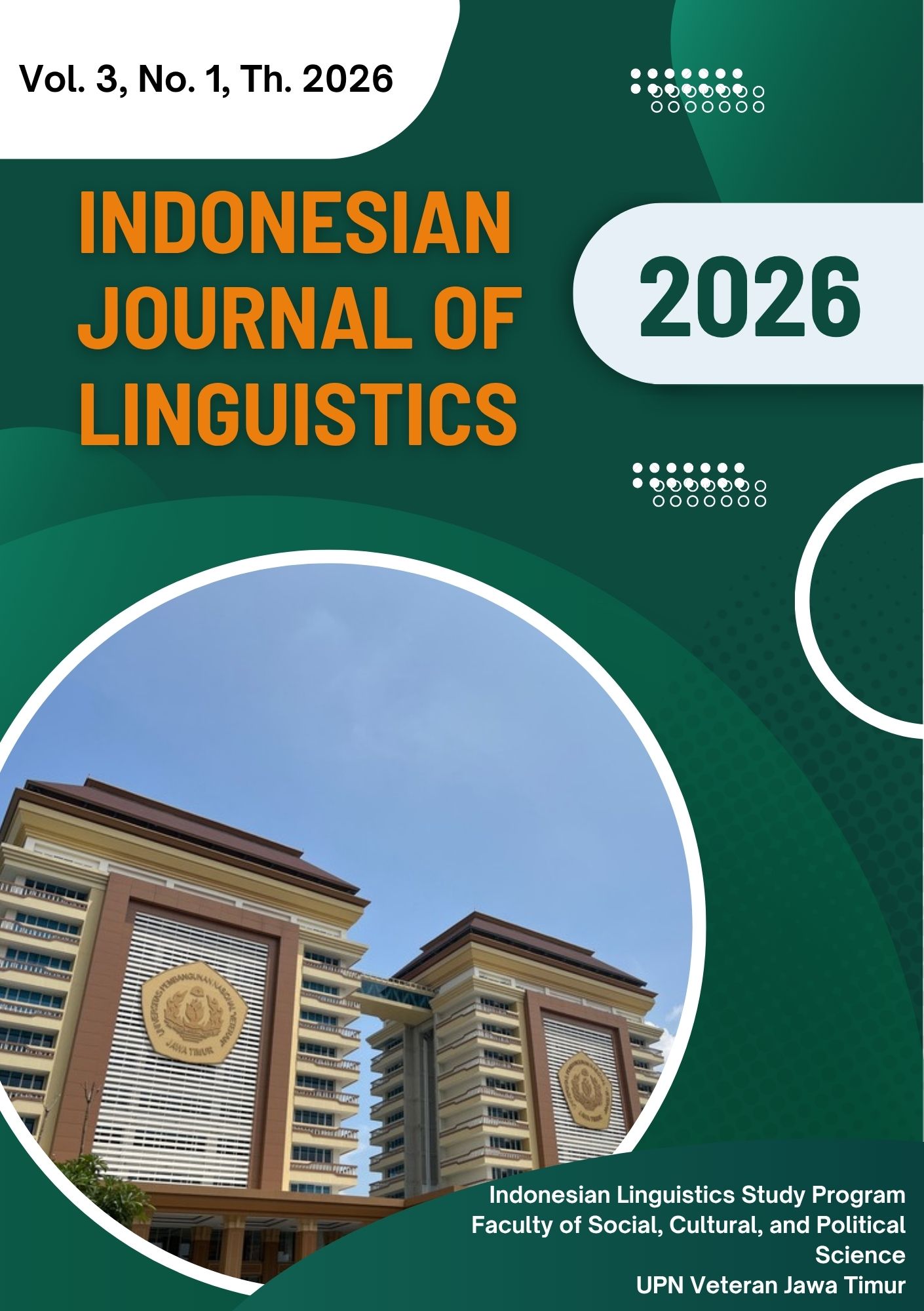 					View Vol. 3 No. 1 (2026): Indonesian Journal of Linguistics
				